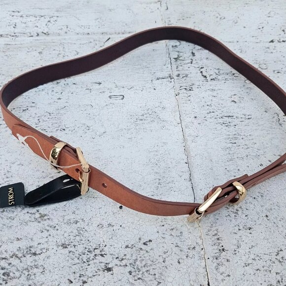 Another Line Women Belt Brown Genuine Leather Waistband Pin Buckle Belt Size S main image 8